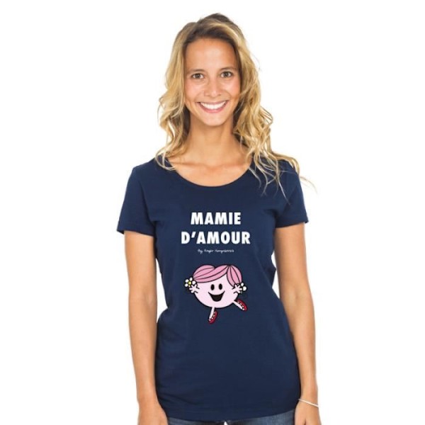 T-shirt MAMIE D'AMOUR NAVY - T-shirt av 100% bomull av høy kvalitet. Trykt T-shirt i Frankrike. marinblå XL
