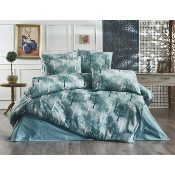 Sängkläder - GRÖN TRÄD - 220x240 cm - 80% Bomull - 20% Polyester - Tryckt Grön