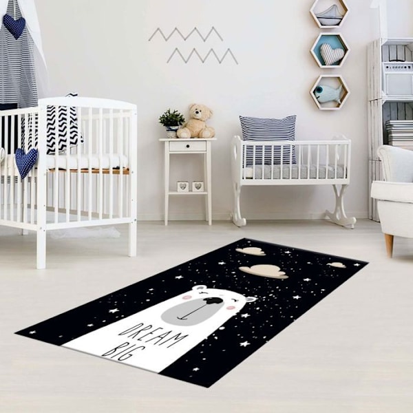 Tæppe børneværelse 120x160 cm Polyester Dream Sort dröm