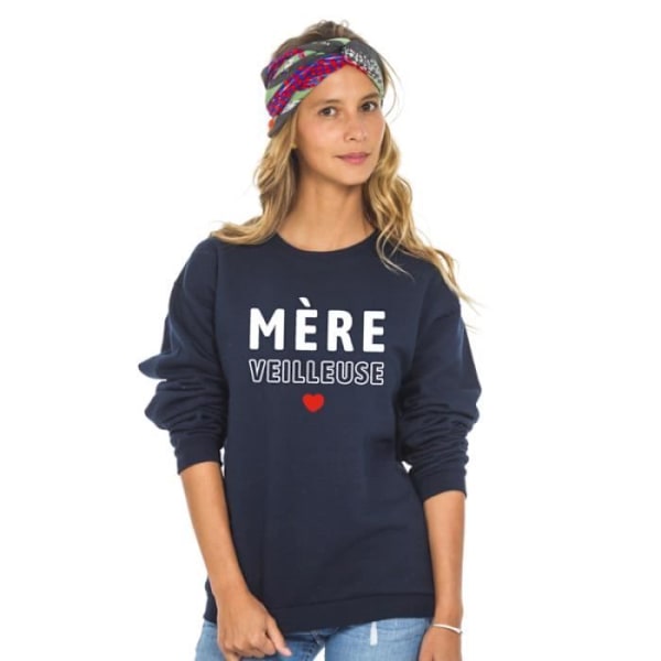 Sweat MÈRE (NATTER) 2 NAVY - Sweat 100% bomuld af høj kvalitet. T-shirt trykt i Frankrig marinblå M