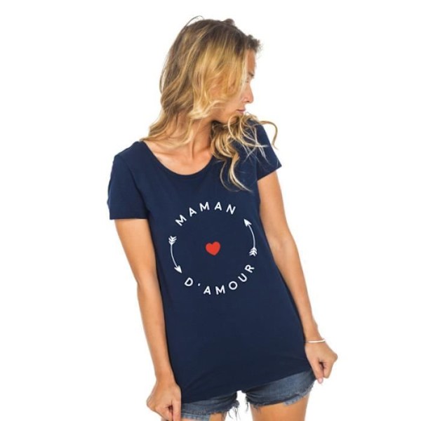 T-shirt MAMAN D'AMOUR 2 MPT NAVY - T-shirt av 100% kvalitet bomull. T-shirt tryckt i Frankrike marinblå XL