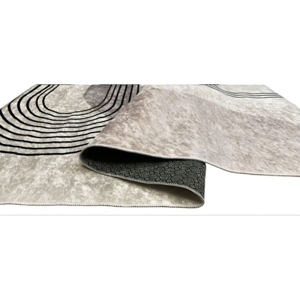 Stue tæppe 120x180 cm Polyester Seventies Beige Sjuttiotalet
