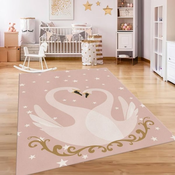 Lastenhuoneen matto 80x150 cm polyesteri joutseni Svan