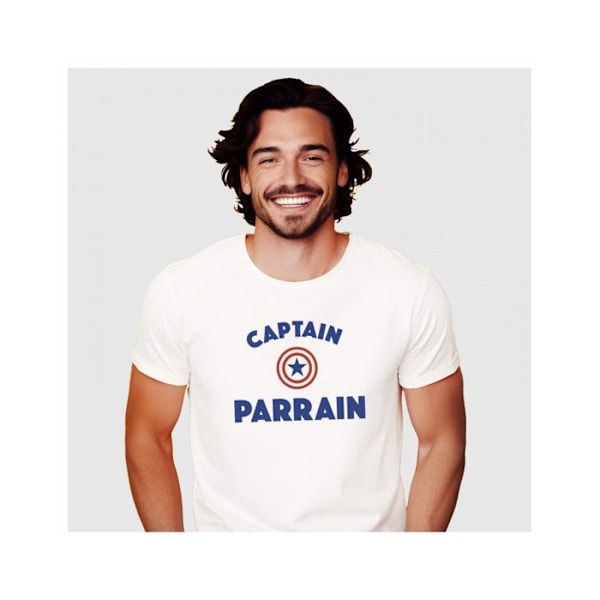 ENKR - T-SHIRT MAN CAPTAIN PARRAIN VIT L Vit jag