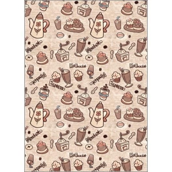 Keittiömatto - ESPRESSO - 45x120 - Liukumaton - Konepestävä - Pehmeä polyesteri