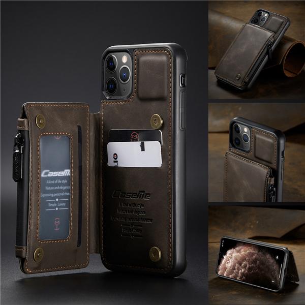 RFID skyddat kortskal-Förstärkt iPhone 12 mini Brun Mörkbrun
