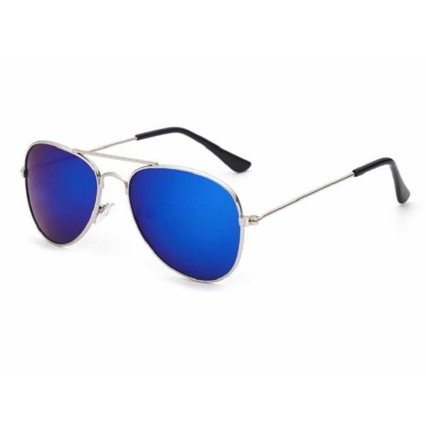 Pilot aviator - Barn solglasögon - Silver båge med blå glas 6a16 | Fyndiq