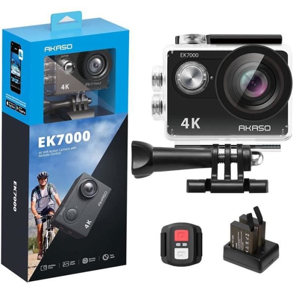 AKASO 4K Sport Camera EK7000 avrc Extreme Minneskort 64GB Svart