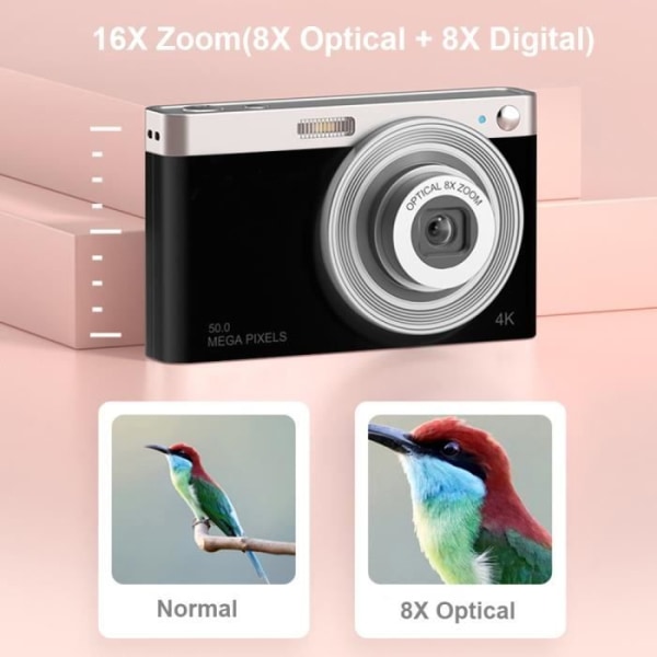 4K 50MP digitalkamera 16X zoom autovideokamera med 32G och batterier