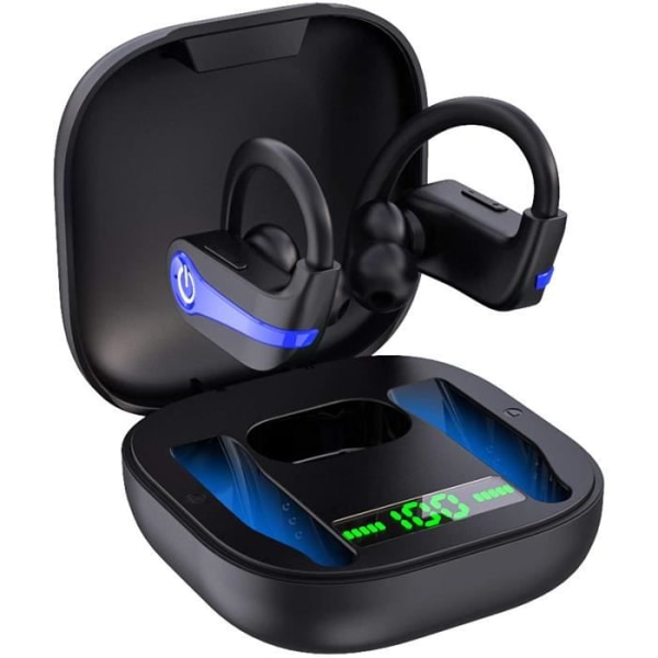 Trådlösa Bluetooth 5.1 Sports Hörlurar In-Ear Noise Cancelling Hörlurar med Mic IP7 Vattentät, 40H Playtime Blue