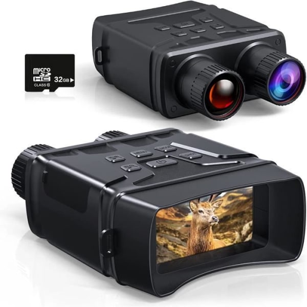 AKASO NV02 Night Vision Kikare för jakt - 4x digital zoom - WiFi HD IR-kamera Svart