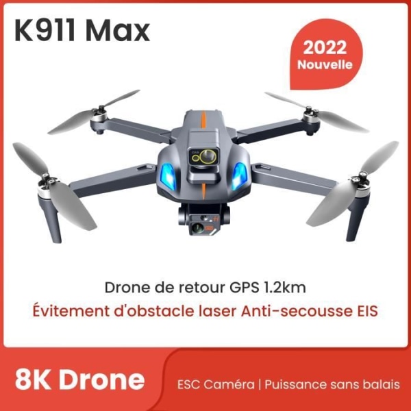 Dragon touch K911 MAX GPS Drone 8K Professionell Dual Camera HD FPV 1,2KM Flygfoto Motor Quadcopters Svart