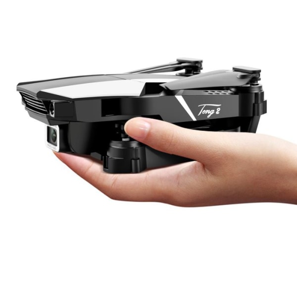 EKASN S62 4K Wifi vikbar drönare med två 360° flip FPV-kameror och 2 batterier - Svart