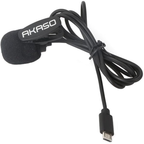 AKASO extern mikrofon för AKASO V50X / Brave 4 Pro / Brave 7 LE Action Camera Only (Micro USB Port) Svart