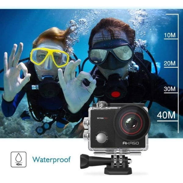 AKASO EK7000 Pro Sports Camera Vattentät 4k 16 miljoner pixlar med 32GB minneskort svart