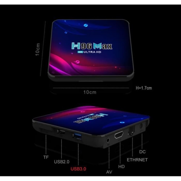 Multimedia BOX Smart TV H96 Max V114 GB + 64 GB set-top box Android 11 Wifi, 4K, Youtube