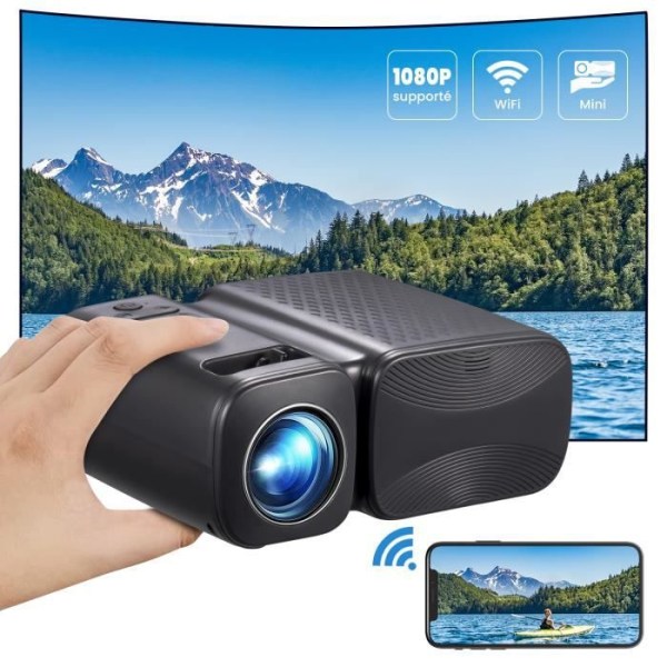 EKASN Miniprojektor C11 Wifi Bärbar 4K 1080P HD-projektor LED LCD Cinema HD-IN USB AV -Svart