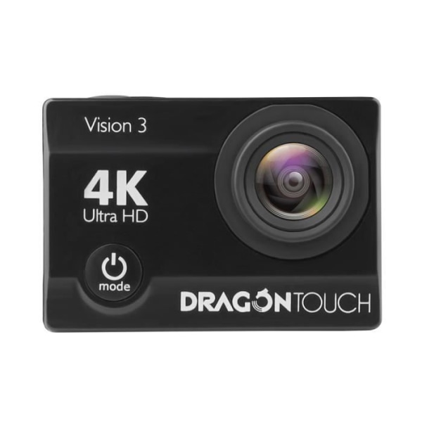 Dragon Touch Vision 3 Action Camera 4k WiFi med 2,4G-fjärrkontroll, vattentät, 170°, tillbehörssatser, app (XDV)