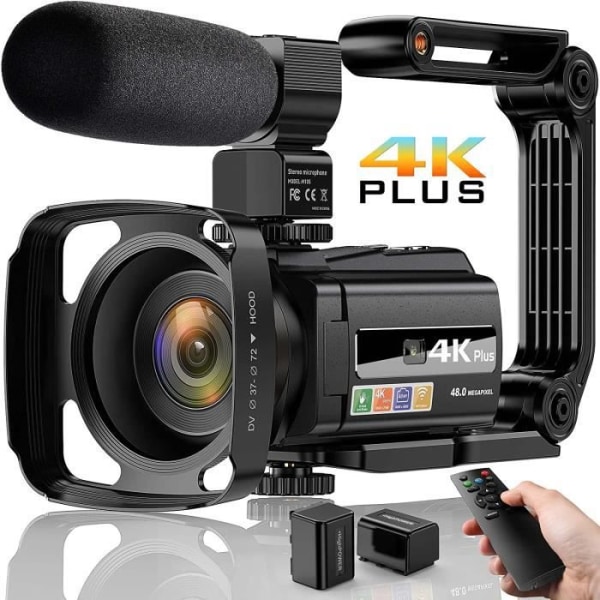EKASN 4K videokamera - 48MP UHD Videokamera WiFi IR Night Vision 16X - Mikrofonfjärrkontroll