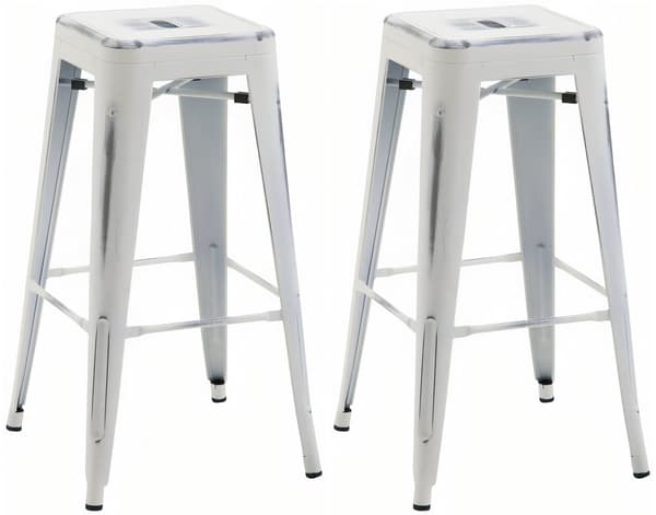Uppsättning av 2 barstolar - Högpallar - Stackbar, Space -Saving Design | Färg: Svart