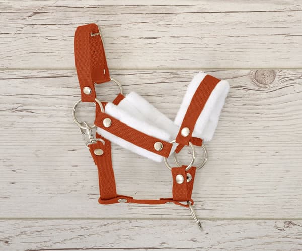 Halsters som är avsedd för Hobby Horse - Nylon Halster - Extra komfort genom vitt pälsfoder