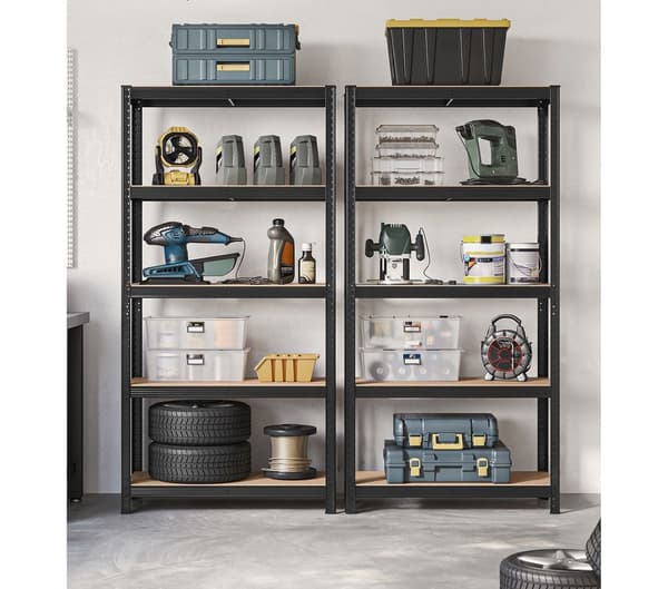 Förvaringsställ set om 2 - kraftigt - stål - 180 x 90 x 40 cm