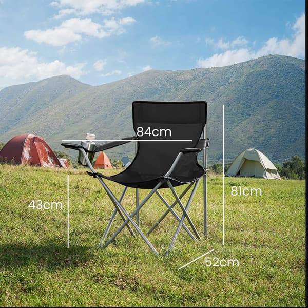 2-delat campingstolset - hopfällbara utomhusstolar - lättviktskomfort - 84 x 52 x 81 cm