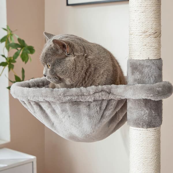 Kattskrapstolpe - Klätterträd - Interaktivt katttorn - 206 cm - 2 hål - Sisalstavar