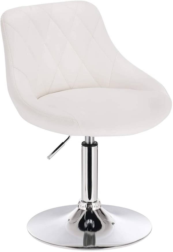 Justerbar barstol med ryggstöd set om 4 | Vit | 47x37x66-82 cm