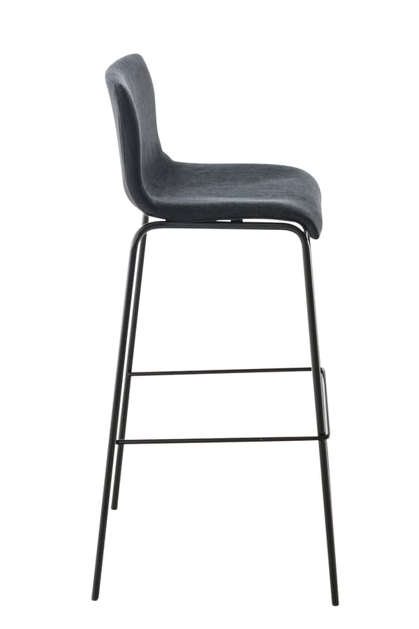 Barstol Modern stil - Pall - Stackbar, ergonomisk komfort | Färg: mörkgrå basfärg: svart