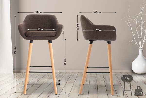 2 -stycken uppsättning barstolar - fåtöljstil - ergonomisk design