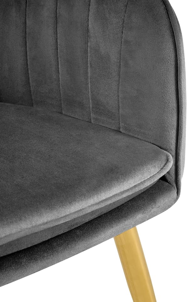 Sammet matsalstol mörkgrå - lyxkomfort - ergonomisk dynamisk ramdesign