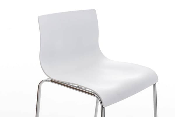 Modern Barstol - Chic Design - Bekväm ergonomisk sätesfärg: Vit | Basfärg: krom