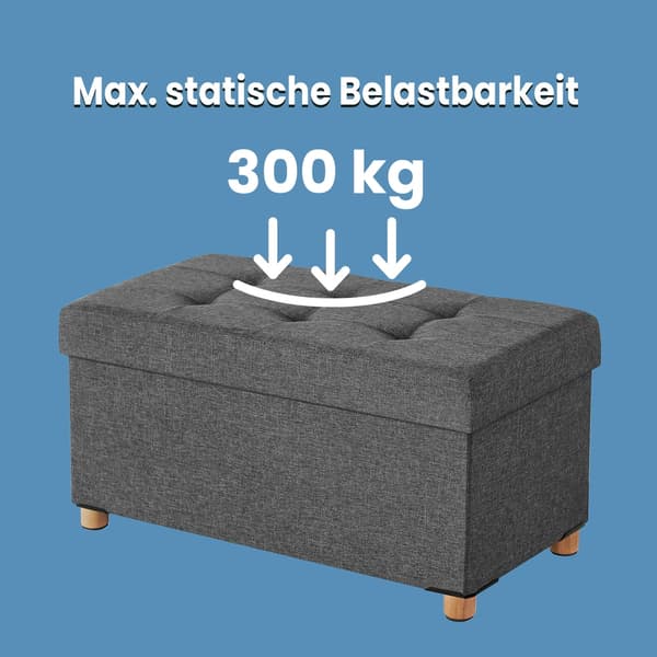 Hopfällbar soffa med förvaringsutrymme | Mörkgrå | 76x38x40 cm