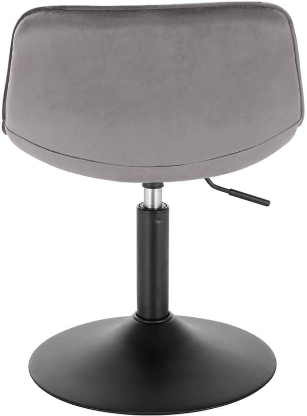 Set med 2 svängbara barstolar i sammet | Mörkgrå | 35x42,5x60,5-72 cm