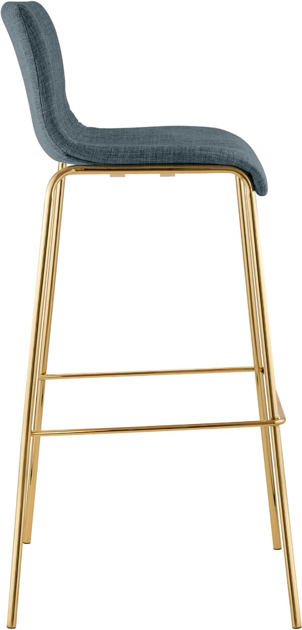 Set med 2 barstolar Hover - Tygstol | Färg: Blå | Mått: 43x48x100 cm