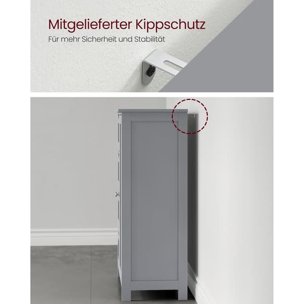 Badrumsskåp med 4 lådor - MDF - grå - 30 x 55 x 82 cm
