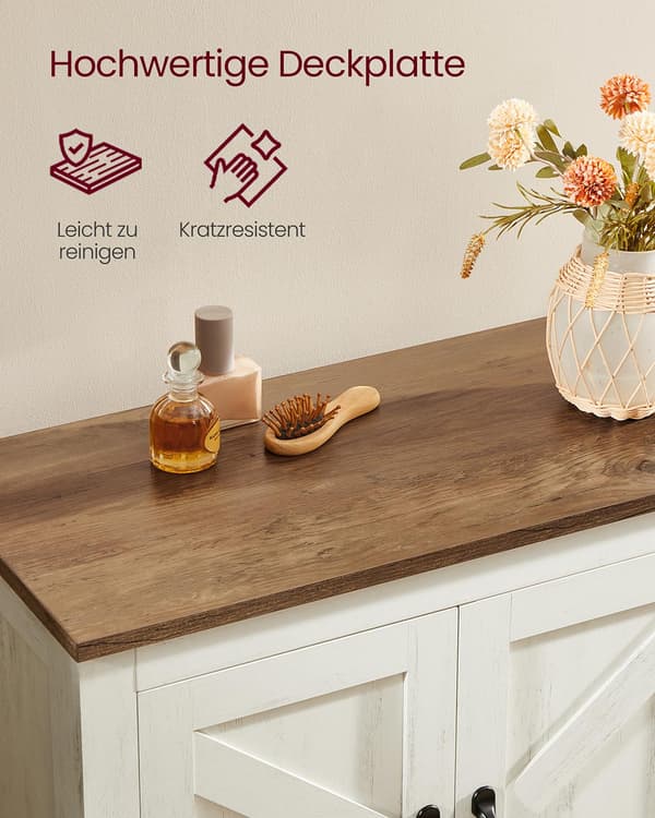 Förvaringsskåp brun-vit – MDF – robust – 30 x 60 x 110 cm