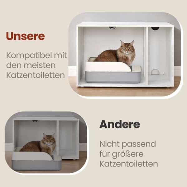 Kattsandsmöbler med verktygsfri montering | Vit | 80,5x50,5x53,5 cm