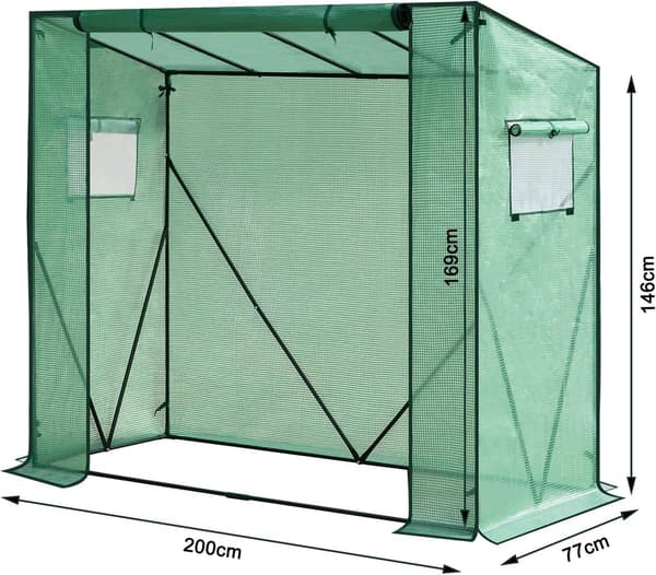 Folieväxthus för växter | Grön | 200x77x146/169 cm