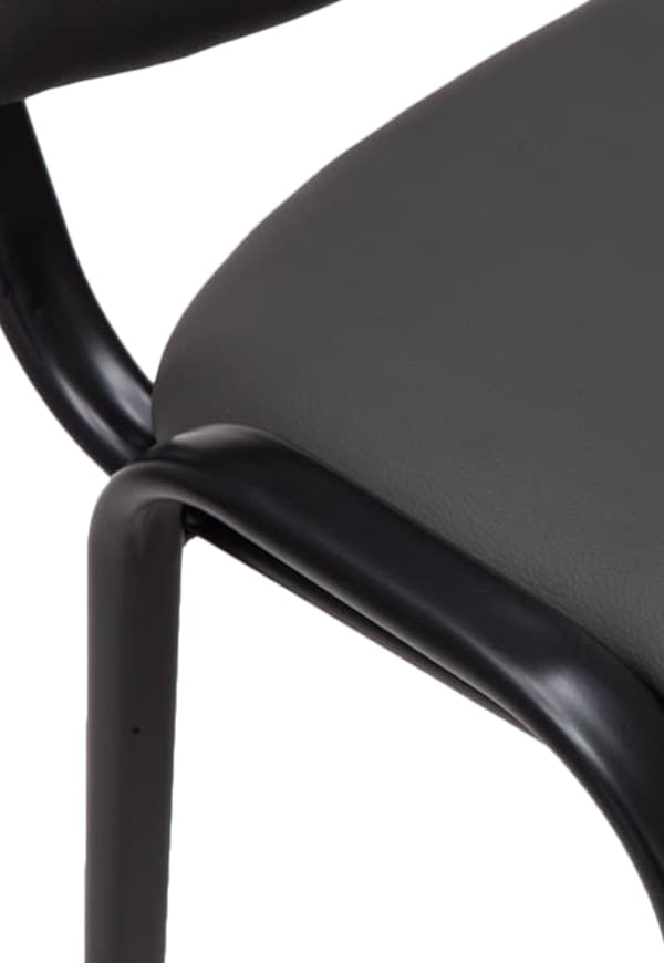 Stackstol Artificial Leather - Mötesstol - Bekväm sittkomfort, stapelbar | Färg: Grå