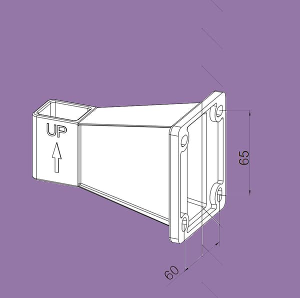 Väggfäste för sidomarkis i aluminium - säker montering - 9 x 8 x 12,8 cm