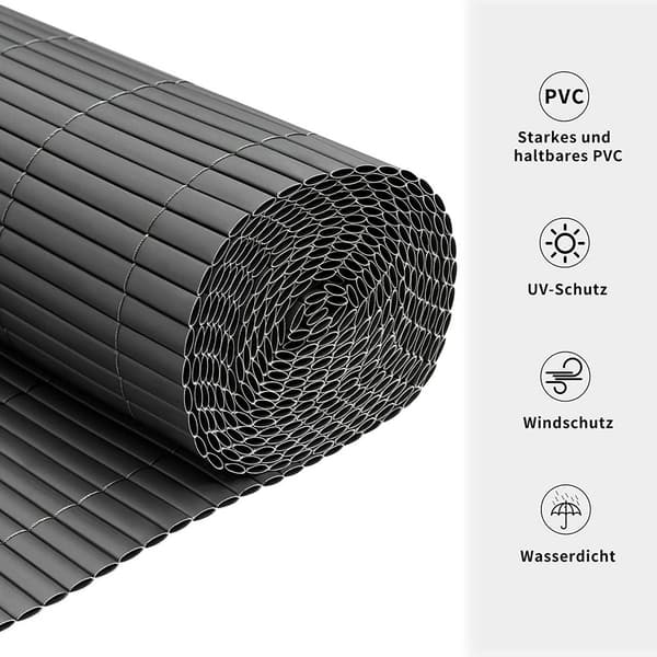 PVC-siktmatta med buntband | Grå | 400x100 cm