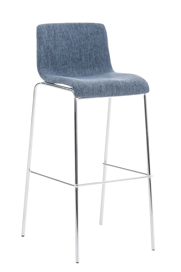 Barstol Modern stil - Pall - Stackbar, ergonomisk komfort | Färg: blå | Basfärg: krom