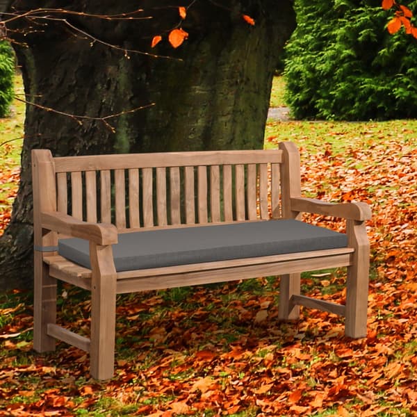 Teak soffa Jackson med sittdyna | Färg: mörkgrå | Mått: 150x61x93 cm