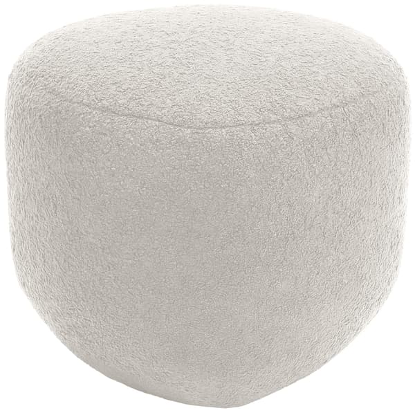 Puff Alfrisa - Oval teddypuff | Färg: Kräm | Mått: 52x48x32 cm