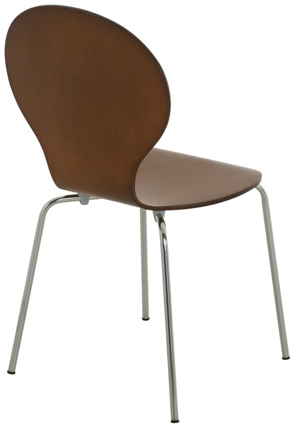 4x Ergonomic Stacking Chair - Besökstol - Space -Saving Design | Färg: Brun