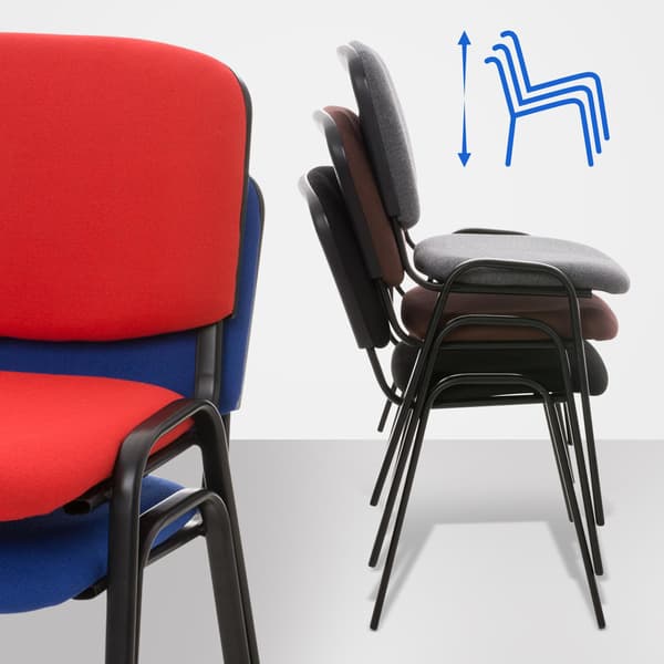 Stackstol - Konferensstol - Bekväm säte - Hållbart tyg - Black Metal Frame | Färg: Grönt