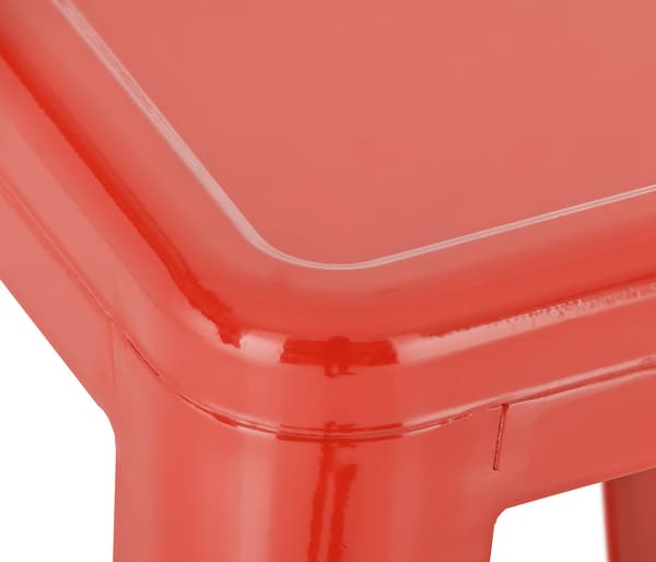 Uppsättning av 2 barstolar - Högpallar - Stackbar, Space -Saving Design | Färg: Röd