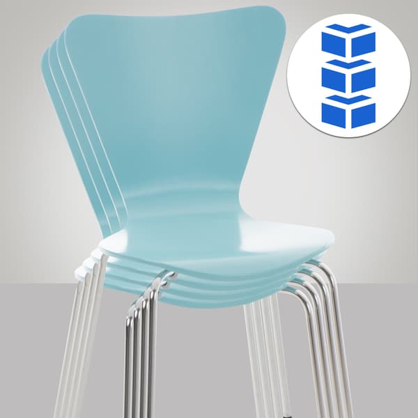 Stackstol - Multifunktionell - Space -Saving Design, Perfekt för evenemang och konferenser Färg: ljusblå